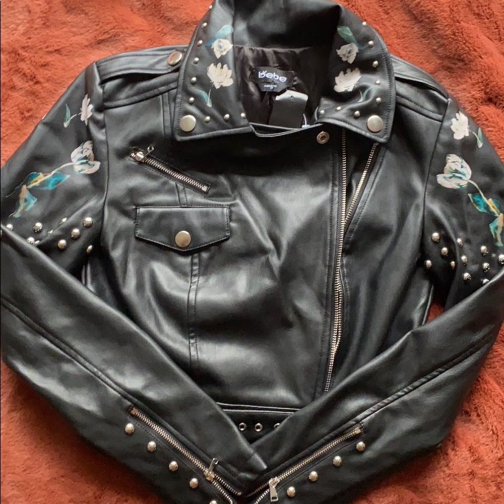 Studded Floral Moto Jacket - Bebe